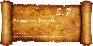 Stampfer Patrik névjegykártya